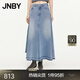 JNBY/江南布衣秋冬新品半身裙A型牛仔傘裙棉質(zhì)挺闊柔軟通勤5O7D14970 992/牛仔蘭 L