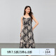 纖莉秀【復(fù)古印花茶歇顯瘦吊帶連衣裙】大碼女裝胖mm2025夏新款1193 花色 XL