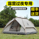 公狼HEWOLF帳篷戶外防雨過夜露營(yíng)自動(dòng)速開折疊專業(yè)雙層抗風(fēng)防寒加厚野外野營(yíng) 4-5人雙層涂銀卡其