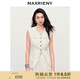 MAXRIENY【黑白優(yōu)雅主義-商場同款】花紗肌理感率性撞色織帶馬甲 本白 L 03/38