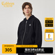卡賓（CABBEEN）【簡約寬松】男裝潮流連帽開衫衛(wèi)衣2024春季新款黑色夾克外套 煤黑色01 XL /180/52
