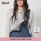 DZZIT地素背帶長褲春秋新款元氣少女水洗藍牛仔褲 藍色 XS