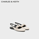 CHARLES&KEITH25秋新品平底蝴蝶結涼鞋瑪麗珍鞋七夕禮物CK1-70580278 粉白色Chalk 36 （230）