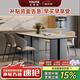 優(yōu)蒂斯鋁合金巖板餐桌飯桌家用輕奢現(xiàn)代簡(jiǎn)約高級(jí)感設(shè)計(jì)師全拖底板長(zhǎng)方形 餐桌+4圓背椅 1.4m
