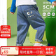 ASK JUNIOR男童褲子2025秋季小童休閑牛仔褲兒童卡通束腳長褲 藍色 110