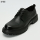 利郎青年商務(wù)男鞋【商場(chǎng)同款】正裝皮鞋男頭層牛皮職場(chǎng)通勤增高男鞋 黑色（Q5QXL1081X） 38
