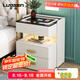 羅森（LUOSEN）智能床頭柜簡(jiǎn)約現(xiàn)代小型臥室超窄巖板床頭柜多功能無線充電 米白