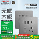 德力西（DELIXI） 開關插座面板快充五孔CD821通用USB+type-c雙口45W插座86型面板 45W快充type-c+USB（星輝銀色）