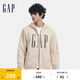 Gap男女裝印花字母logo抓絨連帽衛(wèi)衣休閑660128外套 米色 175/96A(L) 亞洲尺碼