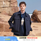 哈吉斯（HAZZYS）男裝 春季【PHIZ系列】工裝男外套單排扣水洗翻領(lǐng)夾克男 深藏青色DN L （175/96A 48）