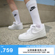 耐克（NIKE）空軍一號AIR FORCE 1女運動鞋秋季立體小胖勾透氣HF2014 100白/白/黑/金屬金 36.5