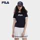 FILA 斐樂(lè)官方女子短袖T恤2025夏季時(shí)尚休閑撞色純棉上衣網(wǎng)球小短T