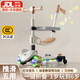 貝趣兒童滑板車1-3-6歲防側(cè)翻可坐女孩遛娃神器推車寶寶生日周歲禮物 咖【五合一】燈音樂+萬向輪+推桿 小孩2-4-5歲男孩可推滑滑車