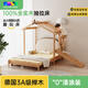 colorfree兒童床樹屋床冰棍床蒙氏伸縮床櫸木抽拉床實(shí)木地臺(tái)床男孩女孩攀爬 繪本床+折疊床墊 1500mm*2000mm