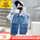 G.DUCKKIDS男童牛仔馬甲兒童馬夾春秋外穿2025新款小學(xué)生韓版背心輕薄洋氣潮 藍色 170 cm