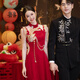 枝己新中式新娘旗袍敬酒服2025新款結(jié)婚訂婚古裝嫁衣出閣服婚紗禮服 S2465(僅女裝) L