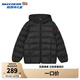 Skechers斯凱奇小暖寶羽絨服男女童輕薄秋冬季新款兒童連帽外套L424K061 碳黑/0018 160 cm