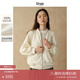 旅途原品ltyp 100%雙層全棉皺感刺繡夾克時尚寬松棒球服短外套女 杏仁米 S