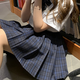 小野七天格裙jk裙2025夏季新款百褶學(xué)生校供女顯瘦a字格子半身裙 凜凜格裙39CM+平角結(jié) M