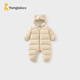 童泰（TONGTAI）嬰兒羽絨連體衣冬季寶寶哈衣羽絨服男童女童連帽抱衣卡其色90cm