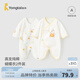 童泰嬰兒連體衣新生兒衣服四季0-6月初生寶寶哈衣爬服純棉內(nèi)衣2件裝 小熊黃 59cm (建議1-3個月身高55-60cm)