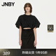 JNBY/江南布衣春夏連衣裙女圓領(lǐng)云朵泡泡袖短裙露腰時(shí)尚5N4G13480 001/本黑 L