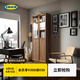 宜家（IKEA）BILLY畢利玻璃門書柜帶門落地收納客廳置物柜儲物柜書架 2門褐色80x30x202cm