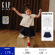 GAP女幼童2025夏季新款吸濕速干短袖polo衫百褶裙兩件套768006