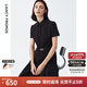 朗姿【尖貨補(bǔ)單】黑白色顯瘦輕禮服襯衫連衣裙女夏新款復(fù)古小黑裙裙子 黑色 M 160/80A