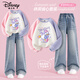 迪士尼童裝洋氣韓版女童秋季套裝2025新款可愛(ài)女孩衛衣顯瘦兒童牛仔褲子