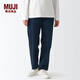 無印良品（MUJI）女式 牛仔 直筒褲 女款牛仔褲子秋季 純棉全棉 丹寧回潮BEA20A2A 深藏青色 24inch 160/60A