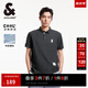 杰克·瓊斯（JACK&JONES）25年春夏季百搭法斗犬刺繡棉質(zhì)彈力翻領(lǐng)商務(wù)休閑短袖polo衫男士 黑砂色E44 XL