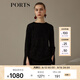 PORTS寶姿新品女裝氣質(zhì)百搭開(kāi)衩袖毛衫LN9K472JXF030 黑色混色 M/L