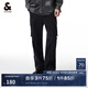 杰克·瓊斯（JACK&JONES）衣服男裝907寬松牛仔褲男多口袋工裝褲直筒潮流黑灰褲子品牌男褲 深灰牛仔 30 170 W30/L30