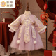 邦伊芙中式周歲禮服女寶寶冬季女童抓周唐裝公主裙中國風(fēng)過(guò)年加厚拜年服 唐裝冬款 粉色 80 cm