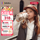 bebebus鉆光兒童保溫杯嬰兒保溫水杯牛奶吸管杯316l便攜吸管水杯保溫壺 大童保溫杯 500ml 【單杯+杯套】
