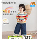 幼歌（YOUGE）嬰幼兒秋季新款繽紛彩虹條紋寬松長(zhǎng)袖毛衣舒適軟綿上衣 彩虹條 100 cm