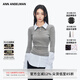 ANN ANDELMAN【明星同款】官方直營(yíng)中長(zhǎng)款拼接襯衫假兩件針織衫女 灰色 XS