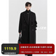 伯爵卓爾鵝絨內(nèi)膽全羊毛雙面呢大衣100%男士長(zhǎng)款過(guò)膝保暖外套2024秋冬新款 漆黑 （加可拆卸式-鵝絨內(nèi)膽） XL (180)
