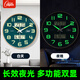 康巴絲（Compas）夜光掛鐘客廳日歷溫濕度時(shí)鐘石英鐘表掛墻 1537-2 墨竹綠 30.5cm
