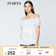 PORTS寶姿新品商場(chǎng)同款女裝甜美一字肩上衣SN8B013HPT007 白色 M (6)