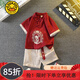 G.DUCKKIDS童裝漢服男童套裝夏季兒童唐裝周歲宴禮服男寶寶抓周衣服中國風(fēng) 紅色飛龍在天 90 建議1~2歲【 80-90】