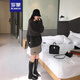 羅蒙（ROMON）仿水貂絨毛衣女秋冬新款套頭寬松慵懶外穿加厚打底針織衫軟糯上衣 灰色 均碼 -90-140斤