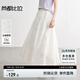 尚都比拉100%棉松緊腰花瓣型下擺立體繡花半身裙女夏優(yōu)雅度假顯瘦裙子