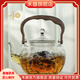 禾器·斑斕禾器山雅壺新品木把高硼硅玻璃耐熱家用高檔茶具蒸煮一體和器茶壺 山雅壺-透明- 1100ml