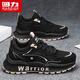 回力（Warrior）男鞋休閑運動(dòng)輕便鞋子男款跑步鞋L759NSW 黑/卡其 42