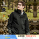 哈吉斯（HAZZYS）男裝 春秋款外套【防潑水】多口袋拼接撞夾克男ASVZU0BCF13 黑色BK L (175/96A 48)