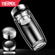 膳魔師（THERMOS）鋼化玻璃杯防摔打不碎的大號套裝防爆男女隨手保溫出差過濾泡 鋼本色450ML(雙層防爆)
