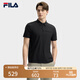 FILA 斐樂官方男裝針織短袖POLO衫2025夏季新款休閑涼感防曬短裝上衣 正黑色-BK XL 180/100A/XL