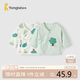 童泰（TONGTAI）嬰兒上衣夏季純棉衣服初生寶寶和尚服滿月服和服提花綠色66cm